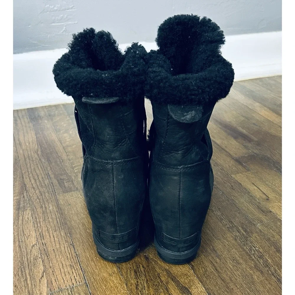 Sorel Joan of Arctic Wedge II Cozy boots in black Wedge Heel Lace Up 10 Warm